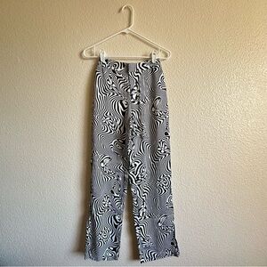 Bershka retro print pants in monochrome Size 26